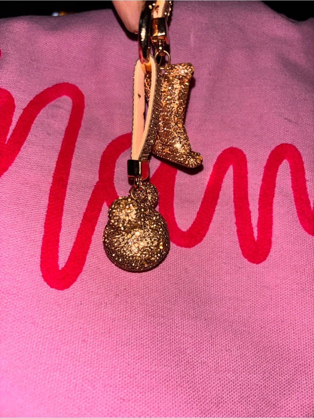 Bling Luxury Bag Charms | Crystal & Mouse Keychains in Rose Gold